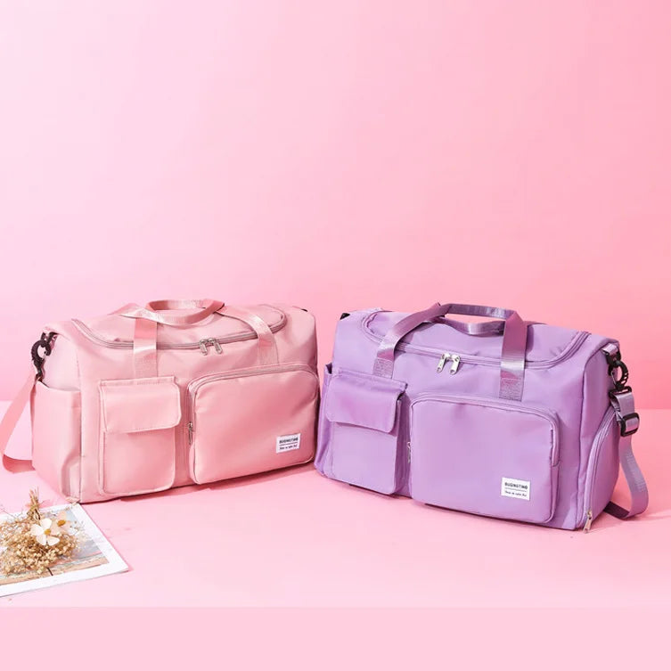 Light Grey Pink Black Available Durable Travel Wholesale Waterproof Dry Duffle Bag With Shoe Compartment