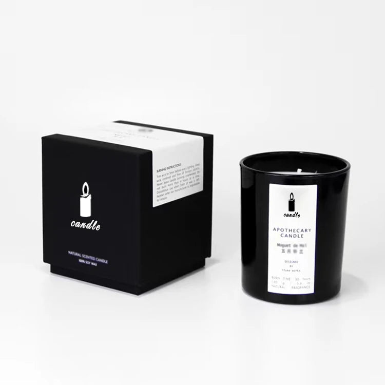 Luxury logo Print Gift Set Packaging Box with Lid Custom Lid and Base Style Scented Candle Jar Packaging Box for Candles