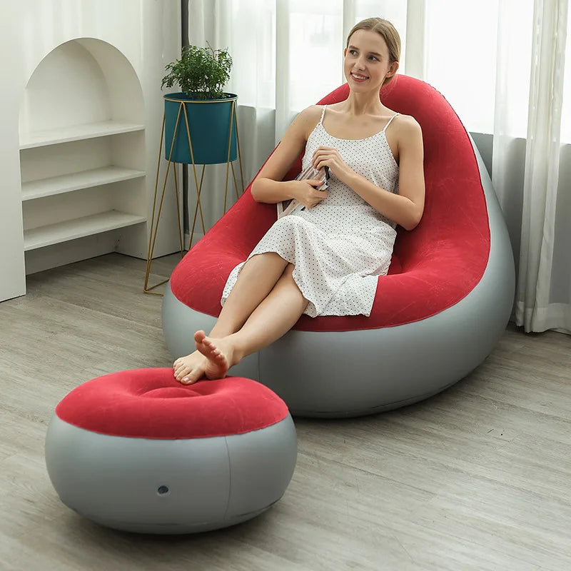 Modern Air Sofa Lazy Sofa Combo All-Weather Outdoor Furniture Solution Mold-Resistant Fabric Rust-Proof Frame for Living Room