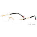 Good Quality Custom Logo Square Rimless Titanium Eye Optical Frame