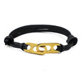 Black Stainless Steel Bracelets Hand Made 8 Shape Pendant Charm Rope Strand Bracelets Bangles Wrist Hand Wrap Bracelets