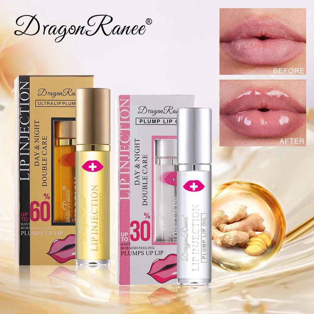 Dragon Ranee 2 Color Lip Plumper Fine Flash Pearlescent Moisturizing Lip Glaze Oil Transparent Lip Gloss