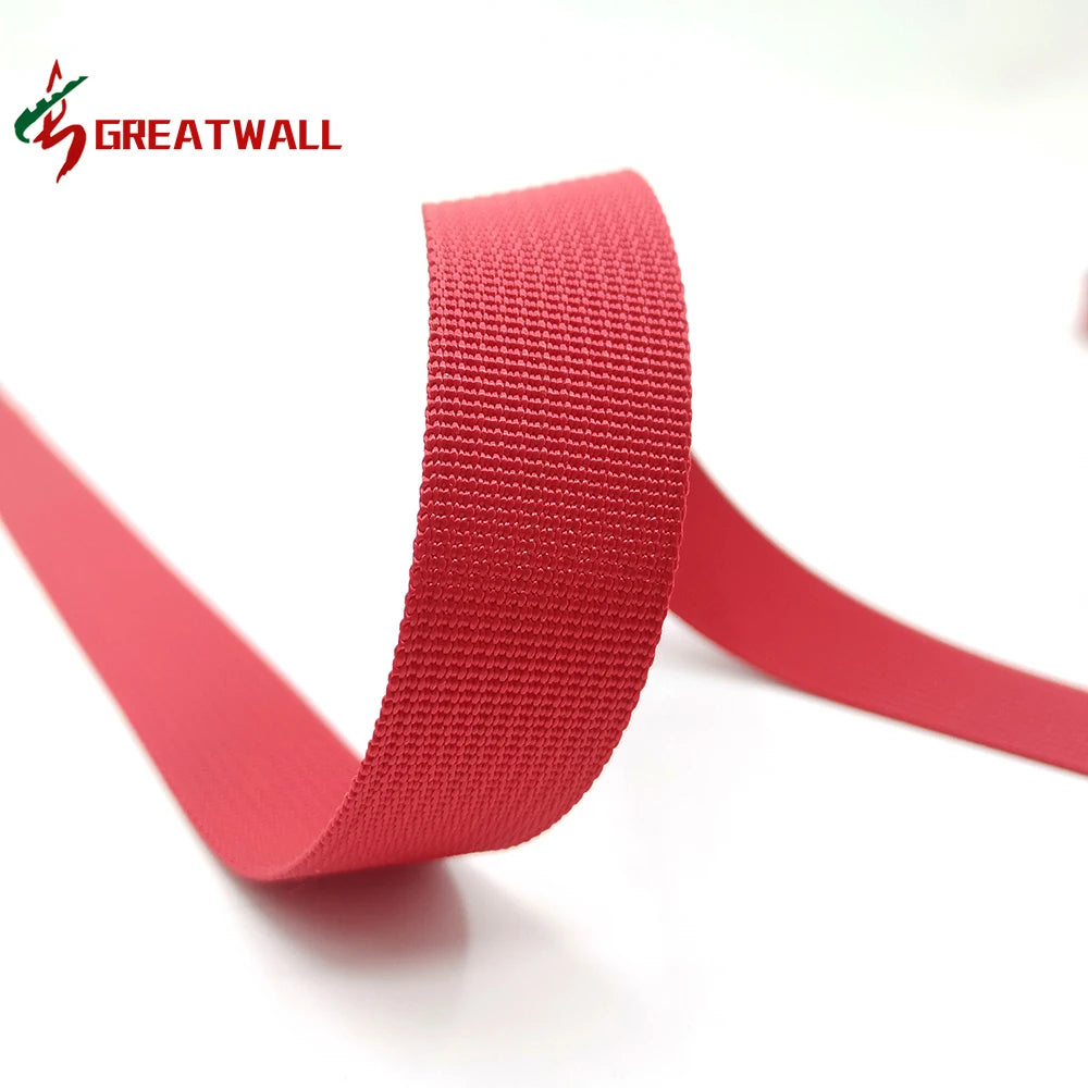 Manufacturer Ready Stock 20mm/25mm/32mm/38mm/50mm Color Red Recycled Polyester Nylon Webbing