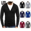 Liu Ming Oem New Style Autumn Winter Men Casual Clothing Cotton Knitted Long Sleeve V Neck Button Solid Color Cardigan Sweaters