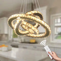 Contemporary Modern LED Chandelier for Home Decor K9 Crystal Remote Control Middle Sized Contemporary Modern Home Chandelier
