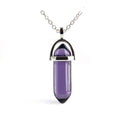 BASQUESUN Mix Colors Natural Stone Energy Quartz Crystal Pendant Chain Divination Hexagonal Cylinder Crystal Bullet Necklace