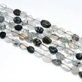 Wholesale Natural Black Hair Quartz Loose Gemstone Beads 6*8/8*10mm Stone Beads for DIY Jewelry