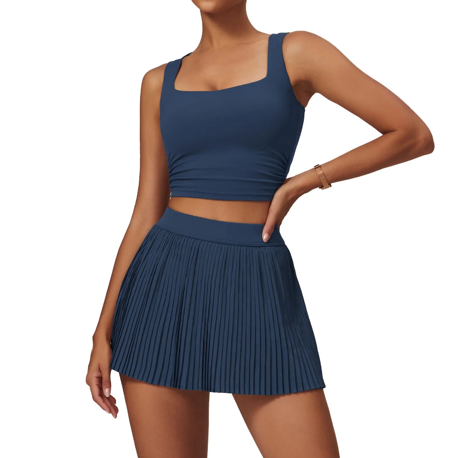 Women's Cloudy Breathable Outdoor Sports Set Short Skirt With Covered Buttocks and Waist Sexy Fitness Tennis Skirt