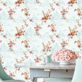 Romantic Fresh Blue Flower WallpapersBeauty SalonsClothing StoresBedrooms Background Rustic Florals Wall Paper Room Decor