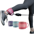 LS0122 Women's Gym Branded Ankle Straps Macaron PU Leather and Neoprene Machine Attachment for Exercise and Fitness