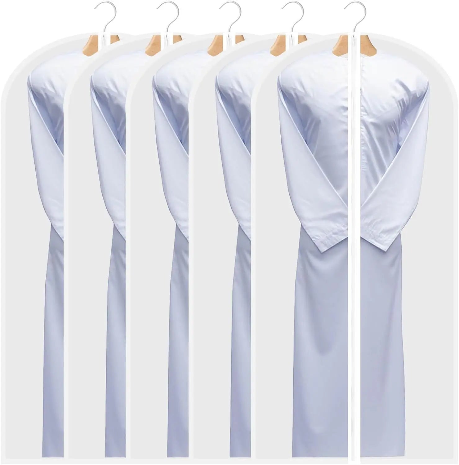 Durable Clear PEVA Garment Bags Zippered Suit Cover for Dust-Proof Clothes Storage Travel-Friendly Dress Bag