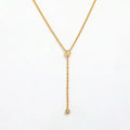 Fenny PVD Plated Dainty Cubic Zirconia Y-shaped Toggle Necklace Trend for Women Stainless Steel Jewelry Wholesale MegaBDM