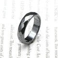 Factory Wholesale Stock Faceted 6mm Wide Various Size Non- Magnetic Hematite Ring for Men