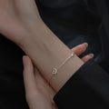 Michu Creative Fashion Design Pure 925 Sterling Silver Thin Chain Cupid's Arrow Moon Star Charm Bracelets for Women Girls
