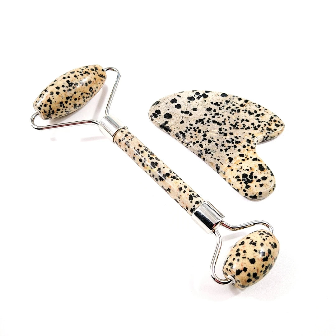 DIY Natural Gua Sha Board Speckle Stone Guasha Healthy Cure Body Jade Roller Massage Tool