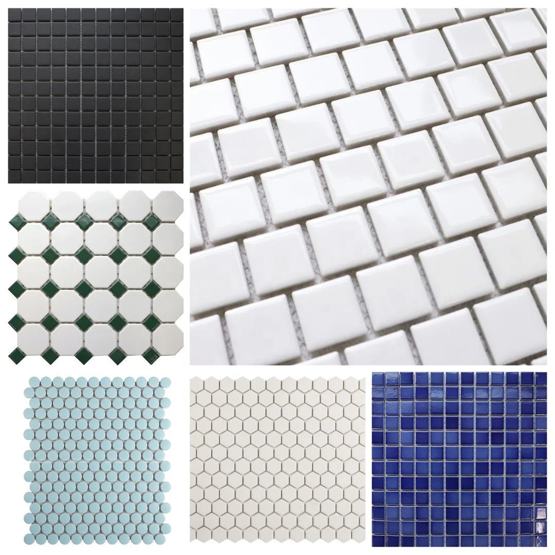 Clearance Discount Cheap Price Kitchen Bathroom Wall Backsplash Classic China Foshan Premium Porcelain Ceramic Mosaic Tiles