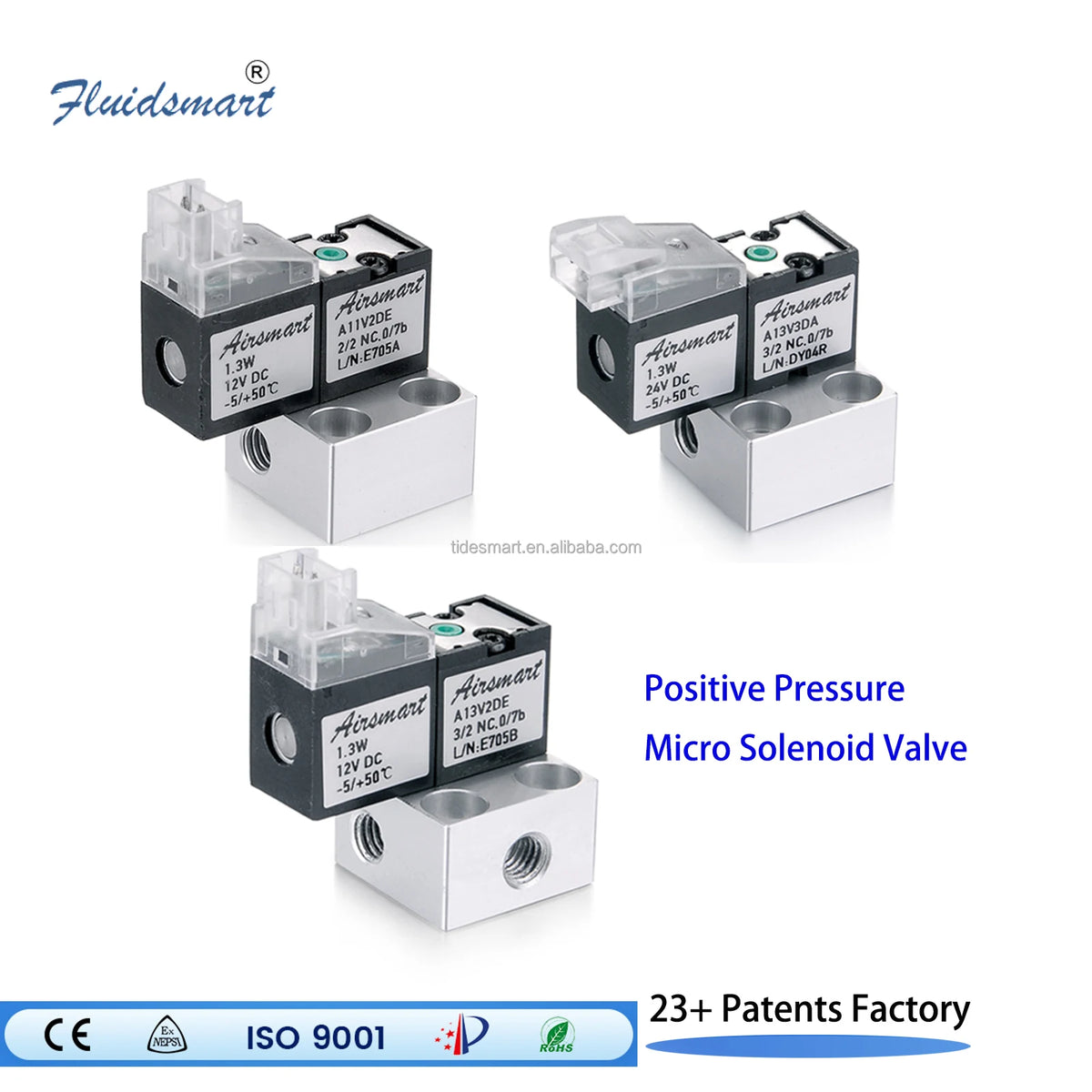Fluidsmart A11V3DE 24VDC High Pressure Gas Solenoid Valve Diaphragm Type Control Valve 2/2 Way 0-7bar Shanghai Plastic