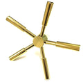 Modern 5-Spoke Gold Vault Door Handle with Euro Profile Cylinder Lock Escutcheon for Gun Safes by Mosler and Other Mosler Safes