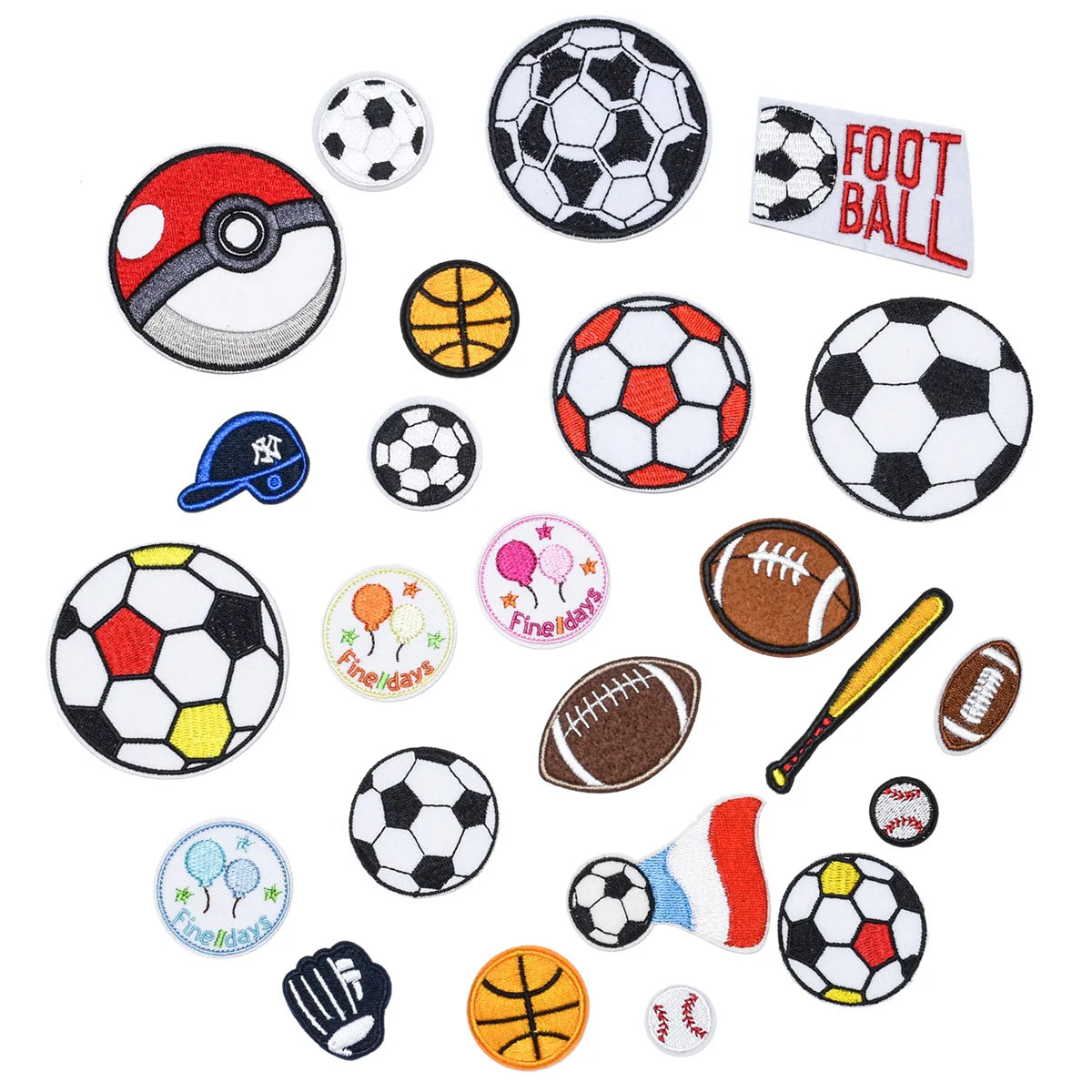 Wholesale Custom Embroidered Iron-On Fabric Eco-Friendly Nonwoven Felt Ball Patches for Garments