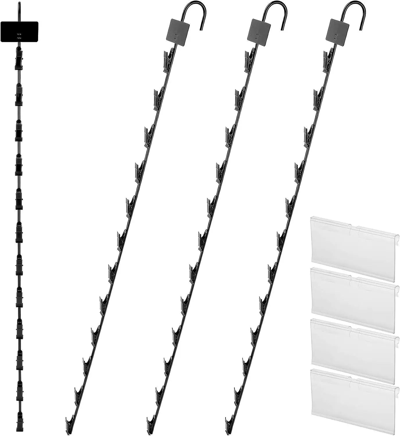 Hookei 6 Pack 12 Station Hanging Merchandise Strips with Hooks