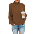 RNSHANGER Autumn Women's Casual O-Neck Pullover Sweater 100% Acrylic Breathable Fashion Bold Lines Trendy Loose Knitted