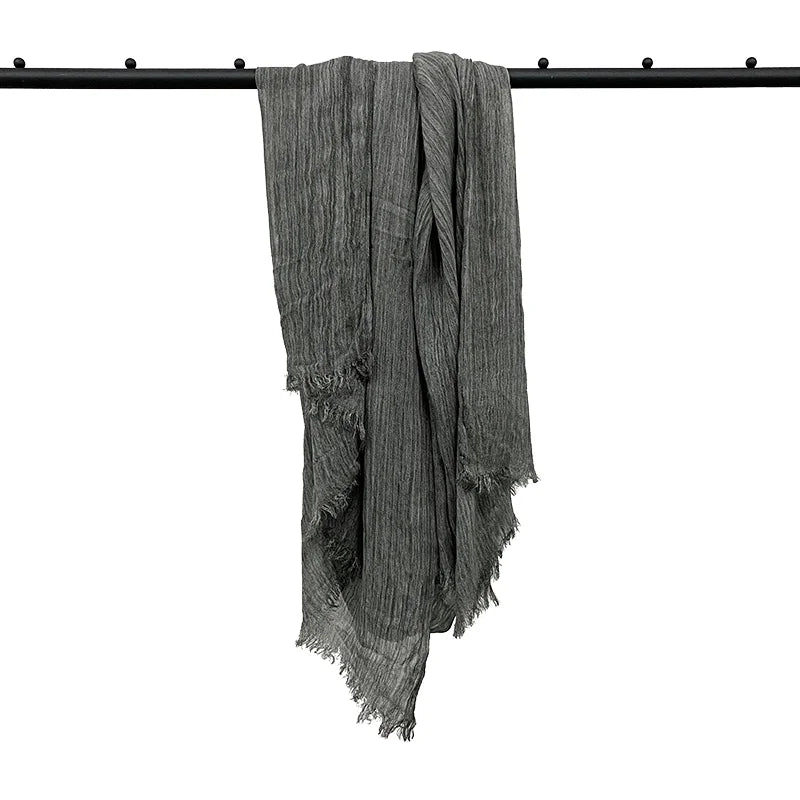 Stock Long Hijab for Women Women's Rayon Cotton Linen Bamboo Wrinkle Hijab Scarf Dirty Rayon Wrinkle Hijab Scarf Muslims