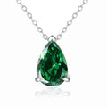 Fine Jewelry 925 Sterling Silver Teardrop Shaped Zircon Birthstone Pear Shaped Pendant Necklace for Women