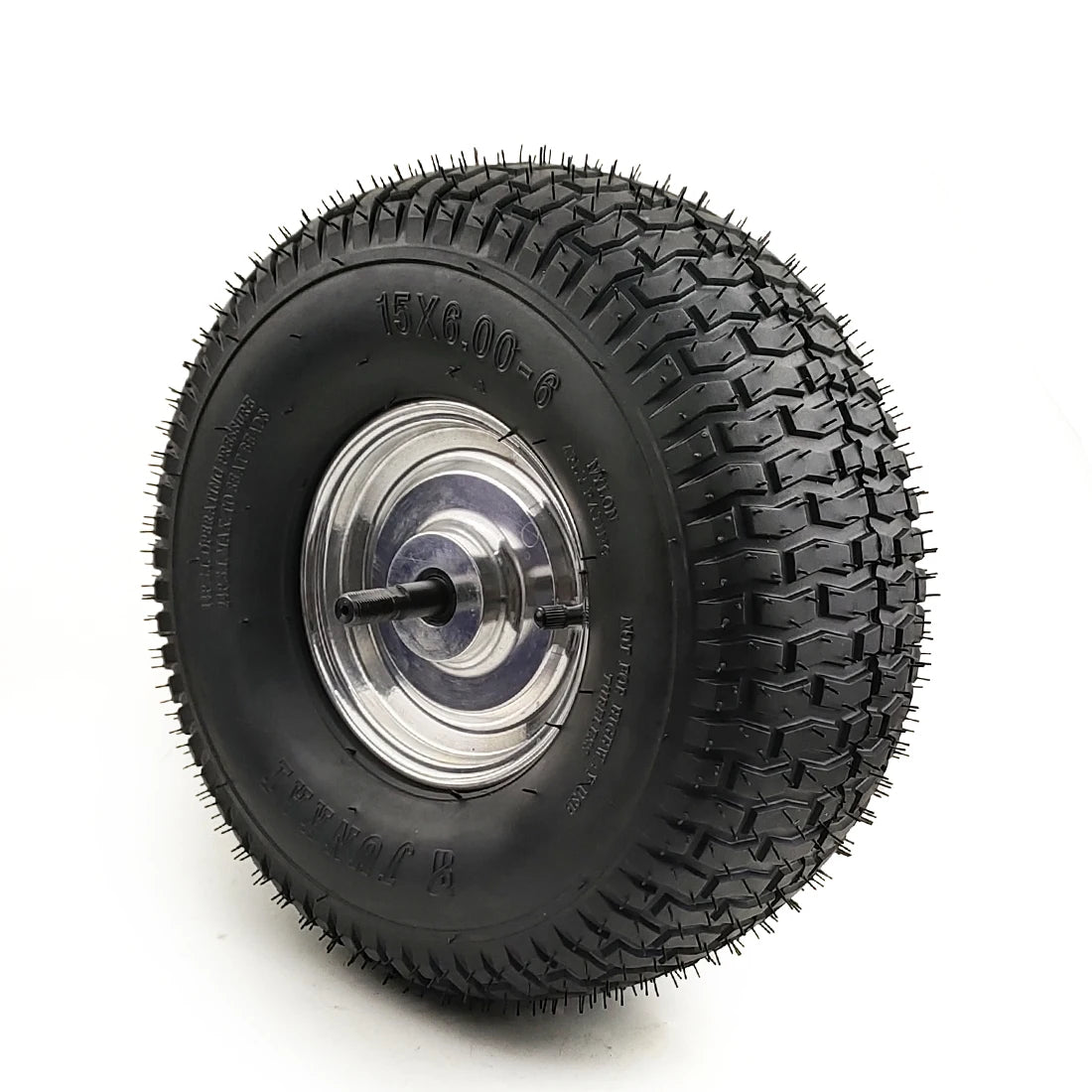 15X6.00-6 Inch Lawn Tubeless Vacuum Tire Hub Motor Wheel for Lawn Mower Snow Plow Airport Ground Car