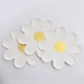 Tea Party Supplies Decor Disposable Sunflower Shape Paper Dessert Plates Daisy Flower Cake Dish Dinner Tableware