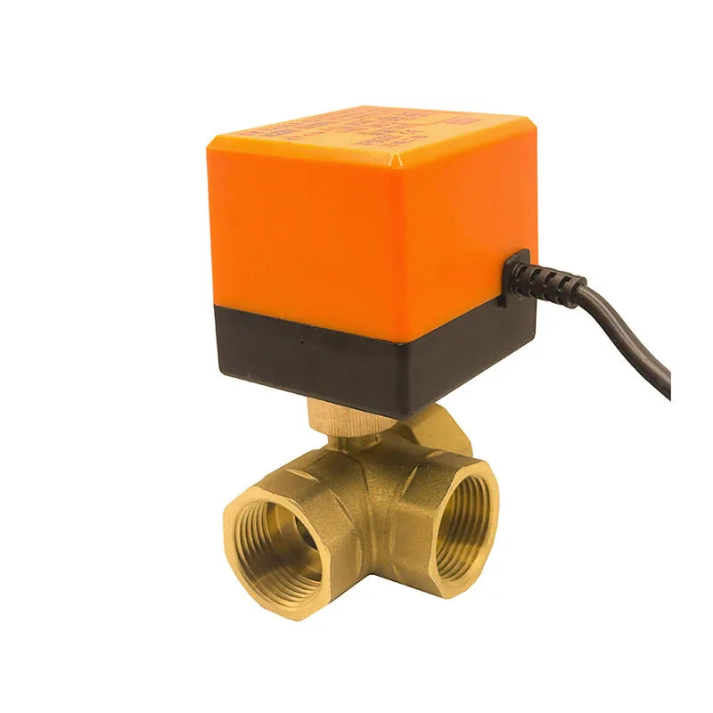 1/2''-1-1/2''  220V 12V 24V Motorized Brass Electric Ball Valve Three Wire Two Control Three Way T/ L Type for Water