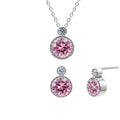 Fashion Gemstone Jewelry Set 925 Sterling Silver Luxury Bezel Cubic Zirconia Crystal Bridal Sets for Women