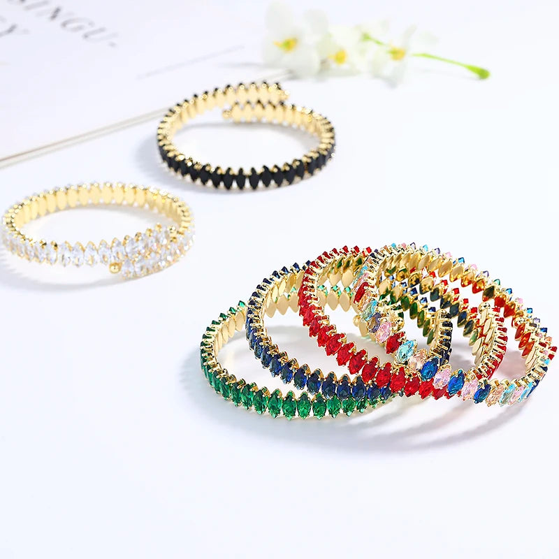 Joyeria Hengdian Dazzling Wholesale Adjustable Zircon Bracelet 18K Gold Plated Fashion Jewelry 18K Laminated Gold Wholesale Oro