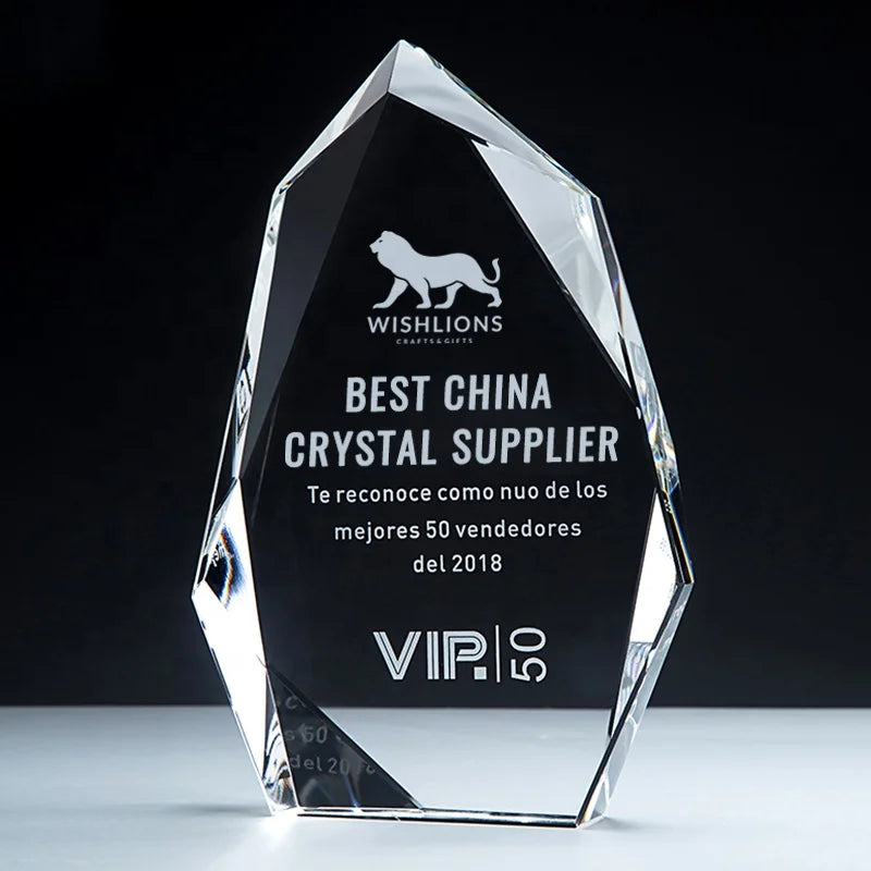 Newest K9 Crystal Iceberg Trophy Engraving Logo Custom Crystal Award Glass Trophy Wholesale Price