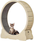 Custom Logo  Natural Wood Color Indoor Cats Exercise TPE Noiseless Roller Cat Treadmill Cute Cat Running Wheel