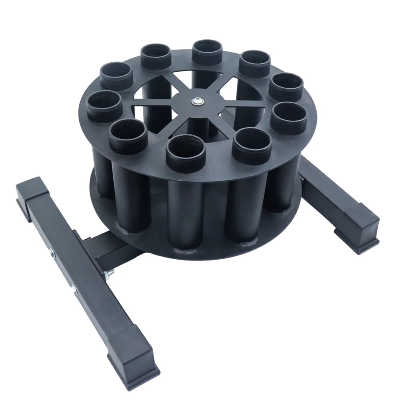 Rotating Circular Barbell Rack 10-Bar Storage 50mm Diameter Compatible Home & Commercial Gym Equipment
