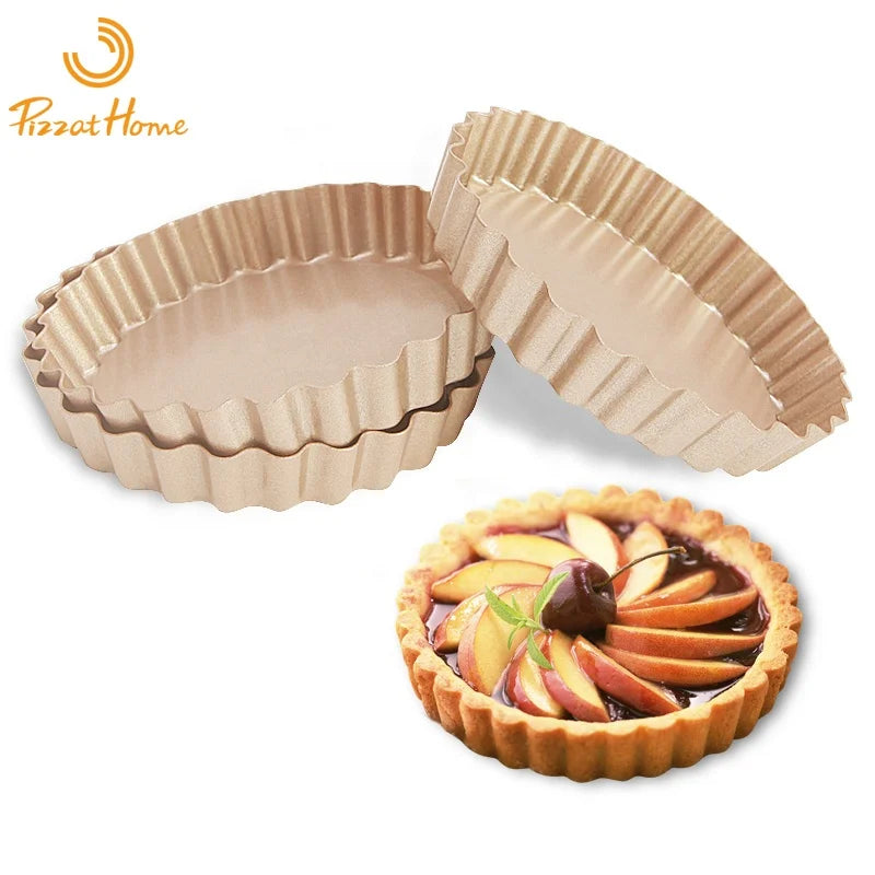 4 Inch Nonstick Pie Mold Heavy Duty Carbon Steel Mold Mini Pudding Pans Durable Nonstick Toast Mold Bakeware