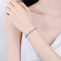 Original 925 Silver Excellent Cut Pass Diamond Test Past Fully Paved White Emerald Micro D Color Moissanite Bangle Fine Jewelry