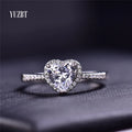 Solid Silver 925 Original Brilliant Cut 1 Carat Diamond Test Past D Color Heart Moissanite Ring for Women Wedding Fine Jewelry