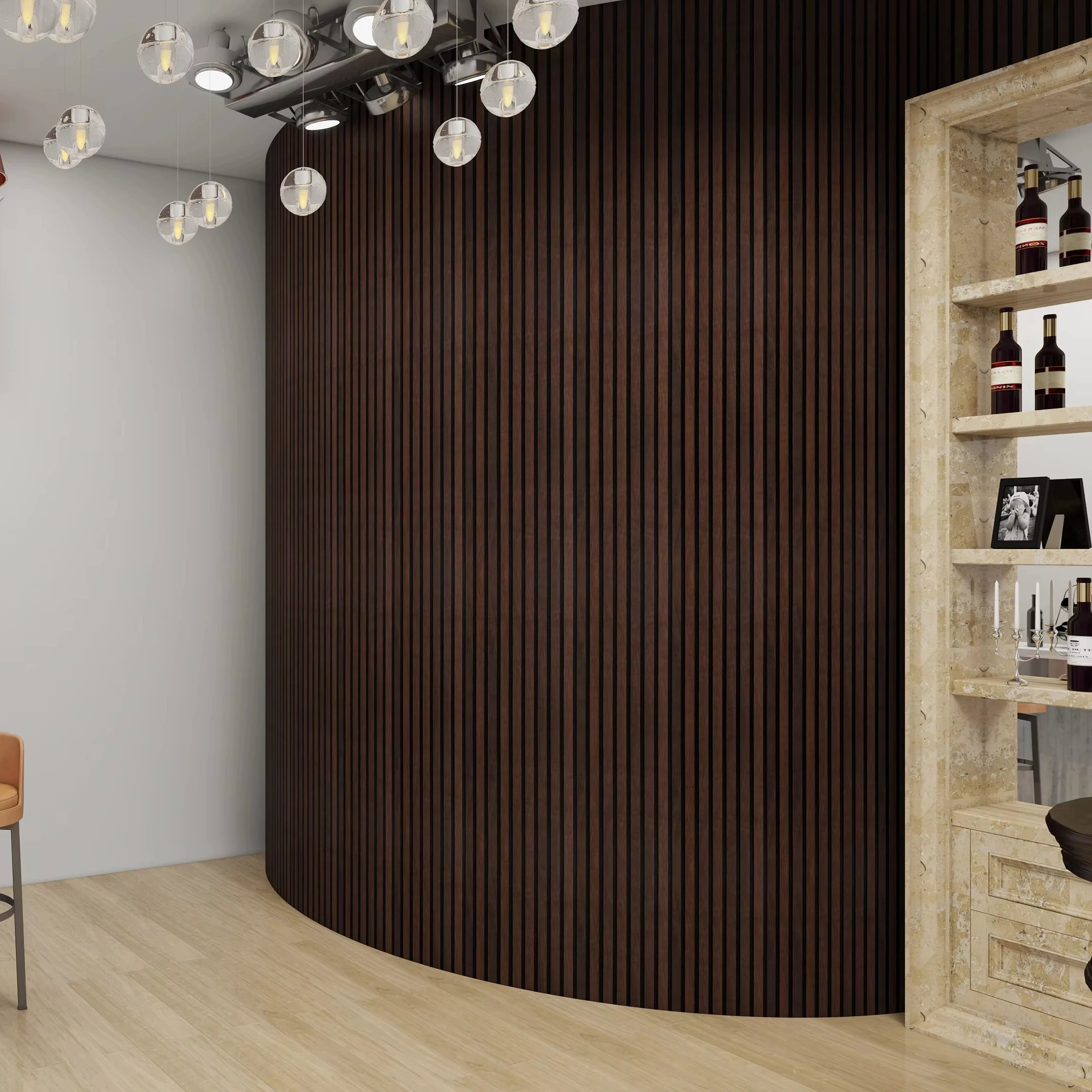 For Kasaro Modern 600 X 2400 Interior Decorative Acoustic Wood Panels Soundproof Slat Wall Panel for Warehouse Ceilings