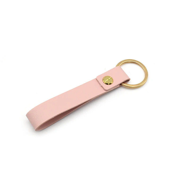 Wholesale Blank Luxury PU Keychain Pu Leather Key Tag Key Holder Ring for Gift
