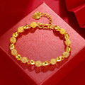 Copper Gold-plated Buddha Beads Hollow Alloy Smooth Exquisite Bracelet Vintage Bracelet Jewelry