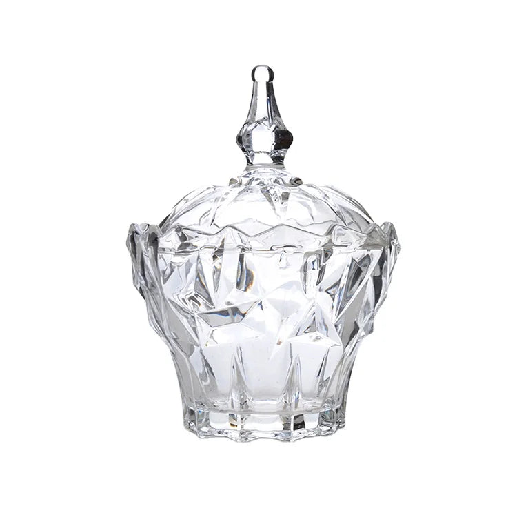 Party Using Fashion Embossed Glass Candy Storage Jar
