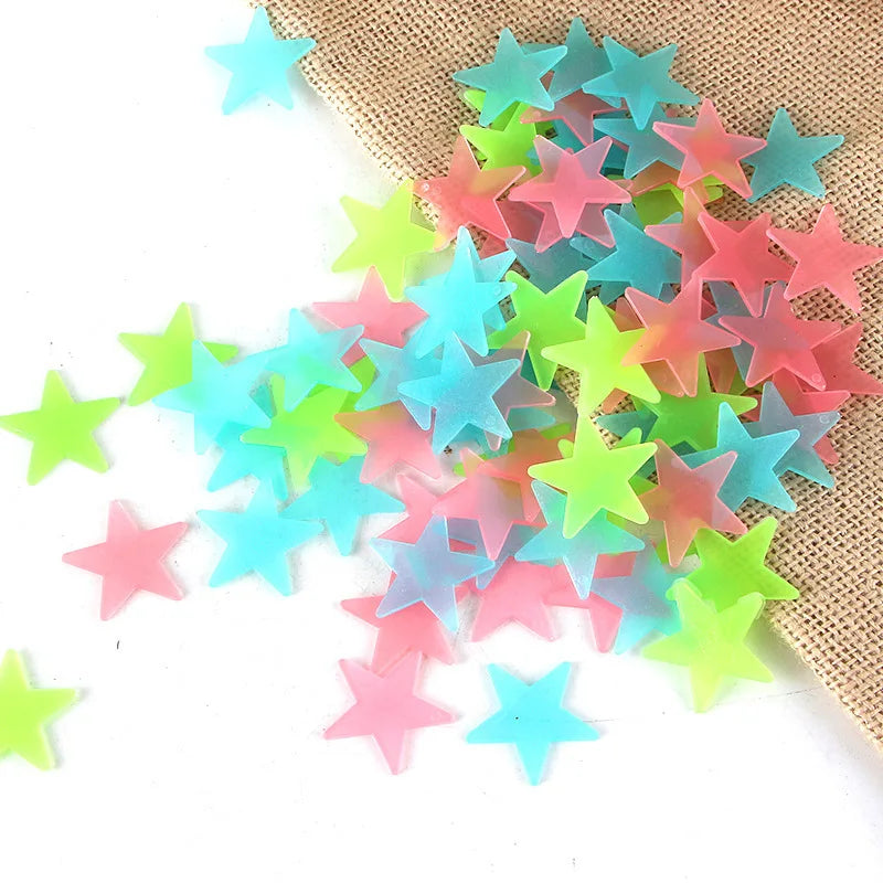 Resistant Luminous Star Stickers Indoor Outdoor Decor Decoration Home Decor Room Wall Sticker Fluorescent Stars