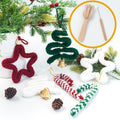 DIY Knitting Fork Kit with Yarns and Wooden Beads for Christmas Decoration Needlework