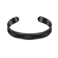 Hot-Sale Men 10mm Black Glaze Leather Bracelet Fashion Simple Stainless Steel Gold Open Cuff Bracelet