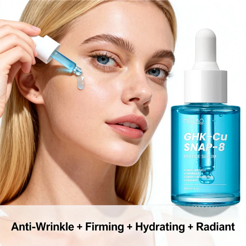 Private Label Copper Peptides Anti-Wrinkle Hyaluronic Acid Serum Smooth Skin Care Face Serum Blue Copper Peptide Serum