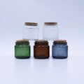 Wholesale DIY Transparent Amber Green Recyclable Glass Jar 100ML 200ML Candle Cup Container With  Lid