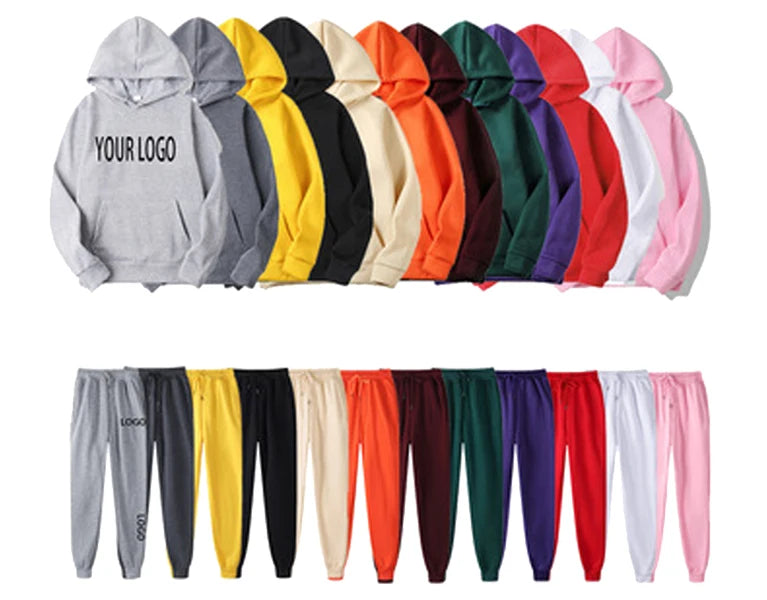 Geometry Brand Custom Cotton Mens Pullover Oversize Hoodies Set Men Tracksuit Sweatshirts Men's Hoodies Set