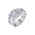 LUOTEEMI Trendy White Gold Plated Rhodium Couple Combination of the Ring for Eternity of True Love Jewelry Ring Turkey