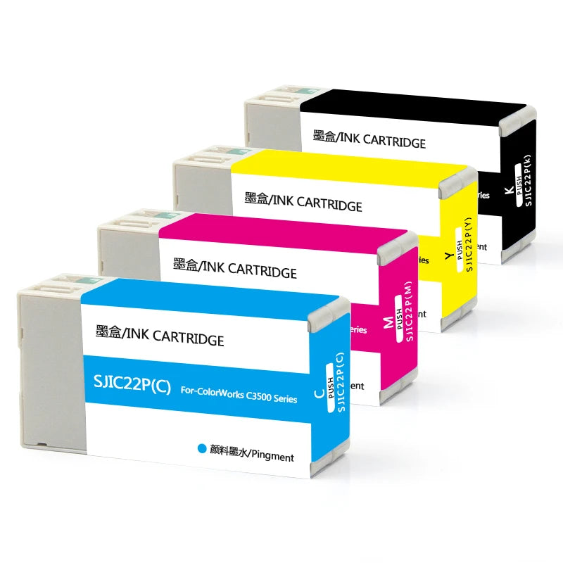 Ocbestjet SJIC SJIC22P Compatible Ink Cartridge With Pigment Ink for Epson ColorWorks C3500 Series Printer